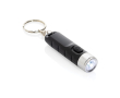 Recycled plastic keyring torch with 3 light modes colour black