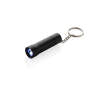 Recycled aluminium LED torch keyring, 15 lumens colour black