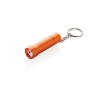 Recycled aluminium LED torch keyring, 15 lumens colour orange