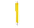 Budget pen with modern design, blue ink, Dokumental® colour yellow