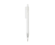 Transparent blue ink pen in recycled materials colour white