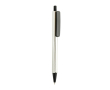 Triangular recycled plastic click pen with blue ink colour silver