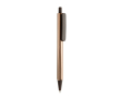 Triangular recycled plastic click pen with blue ink colour brown