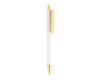Ergonomic three-sided soft-touch pen with blue ink colour white