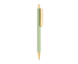 Ergonomic three-sided soft-touch pen with blue ink colour green