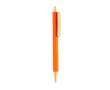 Ergonomic three-sided soft-touch pen with blue ink colour orange