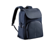 RPET laptop backpack with anti-theft flap and secure zips, 16\" colour navy-blue