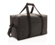 Elegant synthetic leather travel bag with adjustable strap colour black