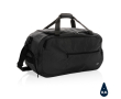 Recycled travel and sports bag with wide opening, Swiss Peak colour black