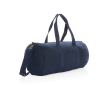 Corporate travel bag made from recycled canvas colour navy-blue