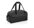 Spacious RPET travel bag with front pocket colour black