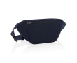 Branded recycled canvas waist bags, 285 g/m² colour navy-blue