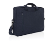 Recycled cotton laptop case with front pocket, 15.4\" colour navy-blue