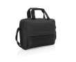 RPET briefcase with front pocket and decorative stitching, 15.6\" colour black