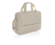 RPET briefcase with front pocket and decorative stitching, 15.6\" colour beige