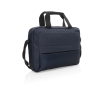 RPET briefcase with front pocket and decorative stitching, 15.6\" colour navy-blue