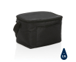 Recycled branded cooler bags for 6 cans colour black