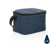 Recycled branded cooler bags for 6 cans colour navy-blue