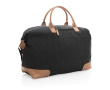 Branded travel bag made of recycled canvas colour black
