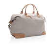 Branded travel bag made of recycled canvas colour grey