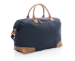 Branded travel bag made of recycled canvas colour blue