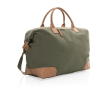 Branded travel bag made of recycled canvas colour green