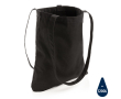Recycled branded tote bags with long handles, 330 g/m² colour black
