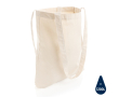 Recycled branded tote bags with long handles, 330 g/m² colour natural