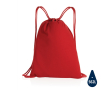 Drawstring backpack in recycled cotton, 145 g/m², with AWARE™ colour red