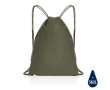 Drawstring backpack in recycled cotton, 145 g/m², with AWARE™ colour dark green