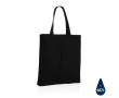 Reinforced promotional recycled cotton bag, 145 g/m² colour black