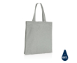 Reinforced promotional recycled cotton bag, 145 g/m² colour grey