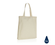 Reinforced promotional recycled cotton bag, 145 g/m² colour beige