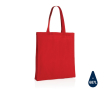 Reinforced promotional recycled cotton bag, 145 g/m² colour red