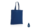 Reinforced promotional recycled cotton bag, 145 g/m² colour blue