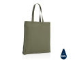 Reinforced promotional recycled cotton bag, 145 g/m² colour military green