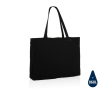 Large printed or embroidered recycled cotton bag, 145 g/m² colour black