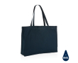 Large printed or embroidered recycled cotton bag, 145 g/m² colour navy-blue