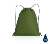 Lightweight recycled drawstring backpack with AWARE™ colour dark green