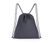 Recycled fabric drawstring backpacks, 320 g/m² colour denim blue