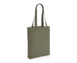Undyed recycled canvas promo bag, 285 g/m² colour dark green