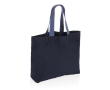 Large promotional recycled canvas bag, 240 g/m² colour navy-blue