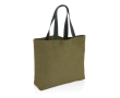 Large promotional recycled canvas bag, 240 g/m² colour dark green
