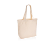 Recycled canvas shopping bag with pocket, 240 g/m² colour off white