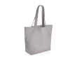 Recycled canvas shopping bag with pocket, 240 g/m² colour grey