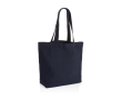Recycled canvas shopping bag with pocket, 240 g/m² colour navy-blue