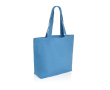 Recycled, branded canvas shopping bag, 240 g/m² colour light blue