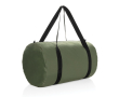 Foldable RPET sports bag with storage pouch colour green