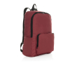 Lightweight foldable RPET backpack with front pocket colour red
