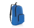 Lightweight foldable RPET backpack with front pocket colour royal blue